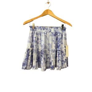 Ocean Drive Blue Tie-Dye Aztec Print Ruffle Skirt Size M